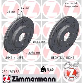 Jeu de 2 disques de frein avant ZIMMERMANN OEM 1523795 Jeu de 2 disques de frein avant ZIMMERMANN OEM 1523795