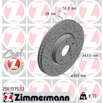 Jeu de 2 disques de frein avant ZIMMERMANN OEM 5202199