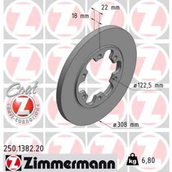 Jeu de 2 disques de frein arrière ZIMMERMANN OEM 1815600
