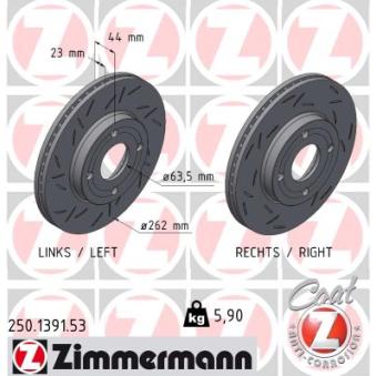 Jeu de 2 disques de frein avant ZIMMERMANN OEM H1BC1125A1A