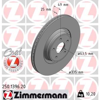 Jeu de 2 disques de frein avant ZIMMERMANN [250.1396.20]