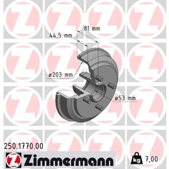Tambour de frein ZIMMERMANN OEM 1151001