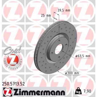 Jeu de 2 disques de frein avant ZIMMERMANN OEM 2147409