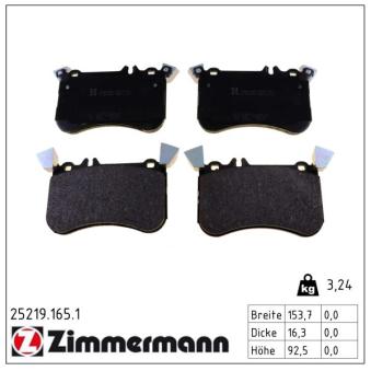 Jeu de 4 plaquettes de frein avant ZIMMERMANN OEM 0084203220