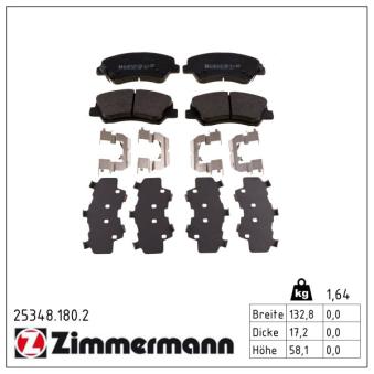 Jeu de 4 plaquettes de frein avant ZIMMERMANN OEM 58101H8A05
