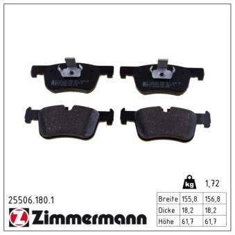 Jeu de 4 plaquettes de frein avant ZIMMERMANN OEM 34116874331