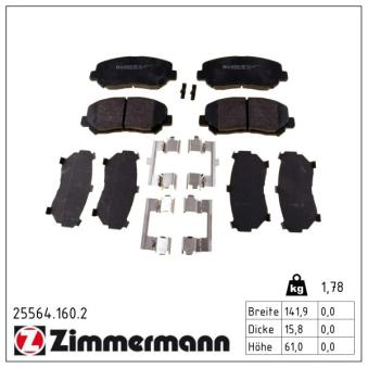 Jeu de 4 plaquettes de frein avant ZIMMERMANN OEM K0Y13323Z