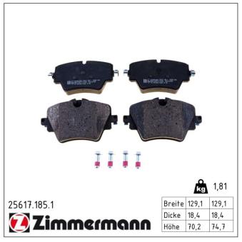 Jeu de 4 plaquettes de frein avant ZIMMERMANN OEM 34106872418