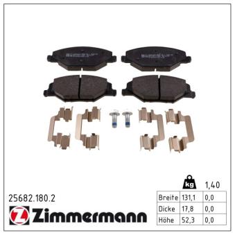 Jeu de 4 plaquettes de frein avant ZIMMERMANN OEM 6RU698151A