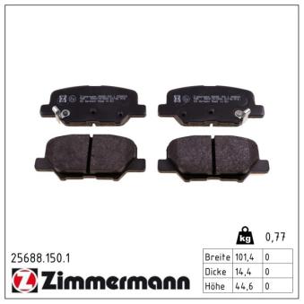 Jeu de 4 plaquettes de frein arrière ZIMMERMANN OEM GHY92648ZC