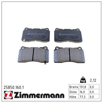 Jeu de 4 plaquettes de frein avant ZIMMERMANN OEM 410603307R