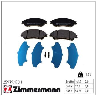 Jeu de 4 plaquettes de frein avant ZIMMERMANN OEM 5581061M00