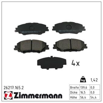 Jeu de 4 plaquettes de frein avant ZIMMERMANN OEM 0446502460