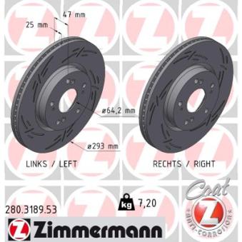 Jeu de 2 disques de frein avant ZIMMERMANN OEM 45251TV2E02