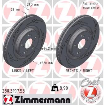 Jeu de 2 disques de frein avant ZIMMERMANN OEM 45251TNYE01 Jeu de 2 disques de frein avant ZIMMERMANN OEM 45251TNYE01
