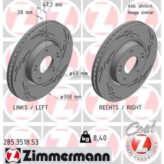 Jeu de 2 disques de frein avant ZIMMERMANN OEM 517123K110