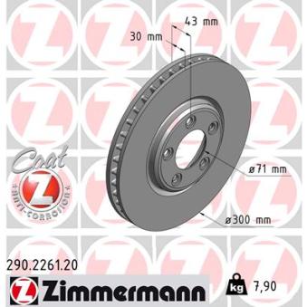 Jeu de 2 disques de frein avant ZIMMERMANN [290.2261.20]