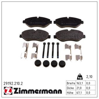 Jeu de 4 plaquettes de frein avant ZIMMERMANN OEM 0044208320