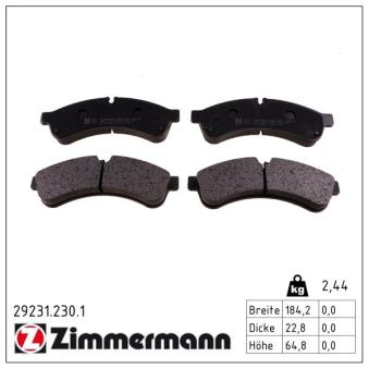 Jeu de 4 plaquettes de frein arrière ZIMMERMANN OEM 500055652