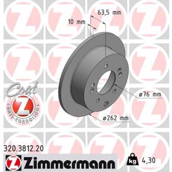 Jeu de 2 disques de frein arrière ZIMMERMANN OEM 584112K300