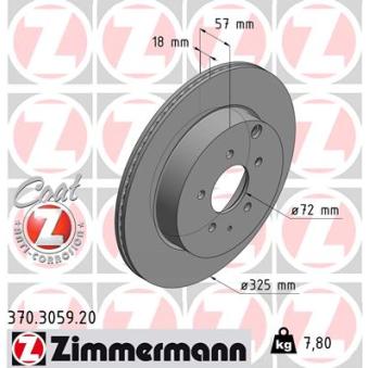 Jeu de 2 disques de frein arrière ZIMMERMANN OEM L23226251C