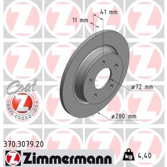 Jeu de 2 disques de frein arrière ZIMMERMANN OEM BP6Y26251C