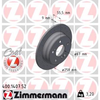 Jeu de 2 disques de frein arrière ZIMMERMANN OEM 2014231212