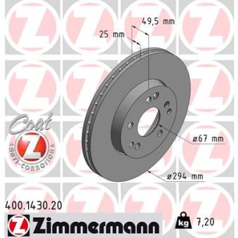 Jeu de 2 disques de frein avant ZIMMERMANN OEM 1244212412