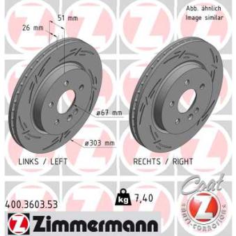 Jeu de 2 disques de frein avant ZIMMERMANN OEM 1634210212