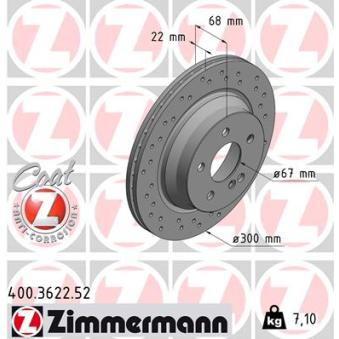 Jeu de 2 disques de frein arrière ZIMMERMANN OEM 2114230912