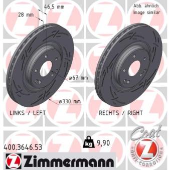 Jeu de 2 disques de frein avant ZIMMERMANN OEM 2034210412