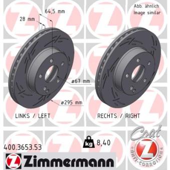 Jeu de 2 disques de frein avant ZIMMERMANN OEM 2044210712