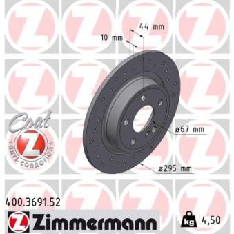 Jeu de 2 disques de frein arrière ZIMMERMANN OEM A2464230112