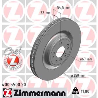 Jeu de 2 disques de frein avant ZIMMERMANN [400.5500.20]