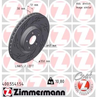 Disque de frein arrière gauche ZIMMERMANN OEM 2474210812