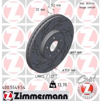 Disque de frein arrière gauche ZIMMERMANN 400.5549.54
