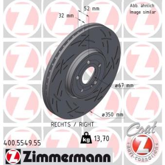 Disque de frein arrière droit ZIMMERMANN 400.5549.55
