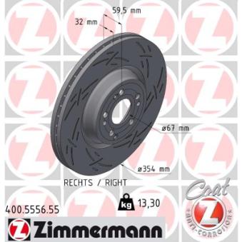 Jeu de 2 disques de frein avant ZIMMERMANN 400.5556.55 pour MERCEDES-BENZ GLE GLE 400 d 4-matic - 330cv
