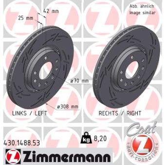 Jeu de 2 disques de frein avant ZIMMERMANN OEM 9194477