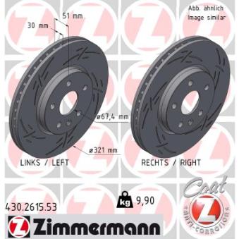 Jeu de 2 disques de frein avant ZIMMERMANN OEM 23118055 Jeu de 2 disques de frein avant ZIMMERMANN OEM 23118055
