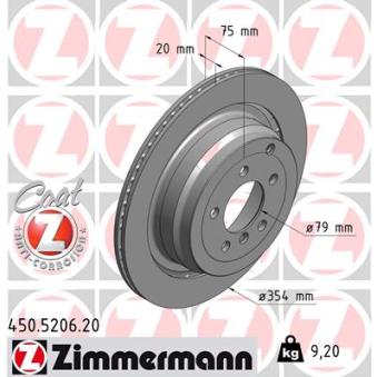 Jeu de 2 disques de frein arrière ZIMMERMANN OEM SDB500201 Jeu de 2 disques de frein arrière ZIMMERMANN OEM SDB500201