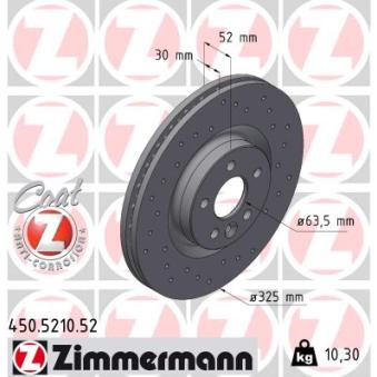 Jeu de 2 disques de frein avant ZIMMERMANN OEM J9C2136