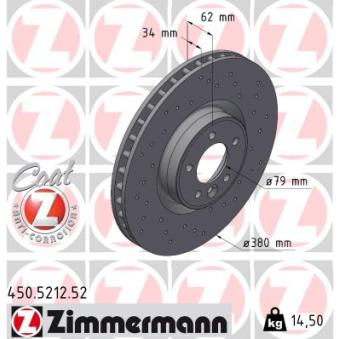 Jeu de 2 disques de frein avant ZIMMERMANN OEM LR098968