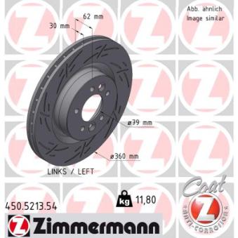 Disque de frein arrière gauche ZIMMERMANN OEM LR038934