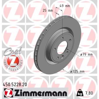 Jeu de 2 disques de frein arrière ZIMMERMANN [450.5228.20]