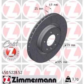Jeu de 2 disques de frein arrière ZIMMERMANN OEM LR161897