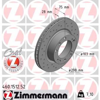 Jeu de 2 disques de frein avant ZIMMERMANN 460.1512.52