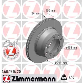 Jeu de 2 disques de frein arrière ZIMMERMANN 460.1516.20