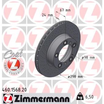 Disque de frein avant gauche ZIMMERMANN OEM 98735140101