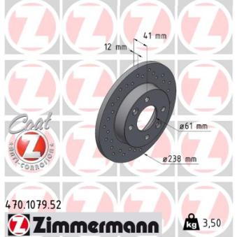 Jeu de 2 disques de frein avant ZIMMERMANN OEM 6001547684 Jeu de 2 disques de frein avant ZIMMERMANN OEM 6001547684